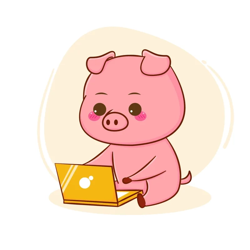Hình heo cute chibi dễ mến phù hợp mọi lứa tuổi