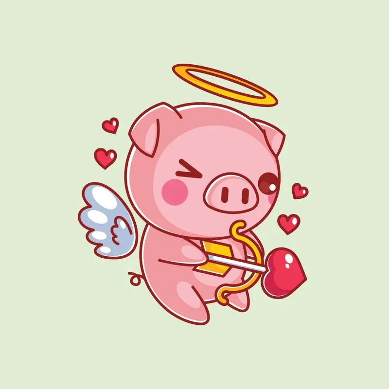 Con heo chibi cực dễ thương dành cho tín đồ hình cute
