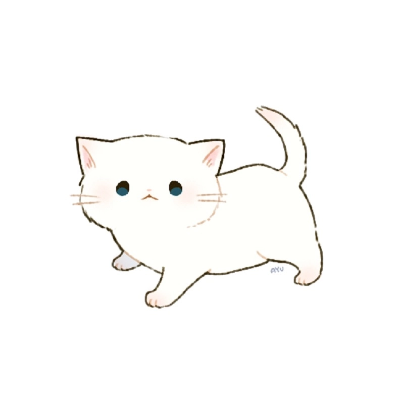 Ảnh chibi mèo nét vẽ dễ thương kawaii 