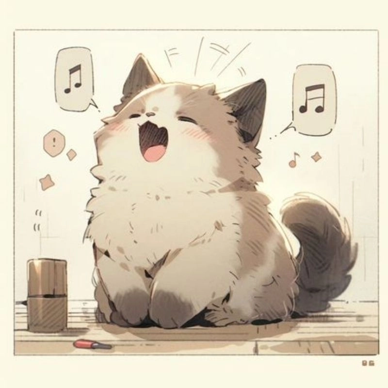 Hình chibi con mèo thần thái dễ thương kawaii 