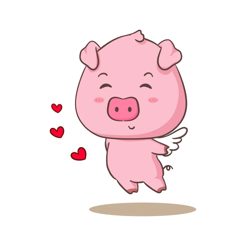 Hình chibi con heo cực cute dành cho người mê hoạt hình