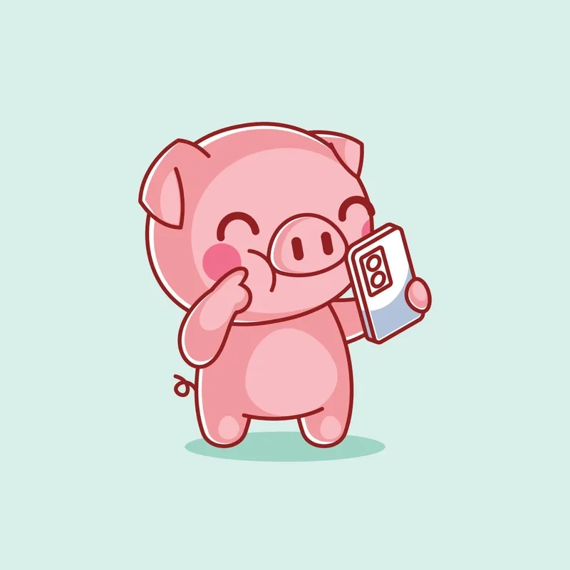 Hình con heo de thương chibi khiến ai nhìn cũng thích mê
