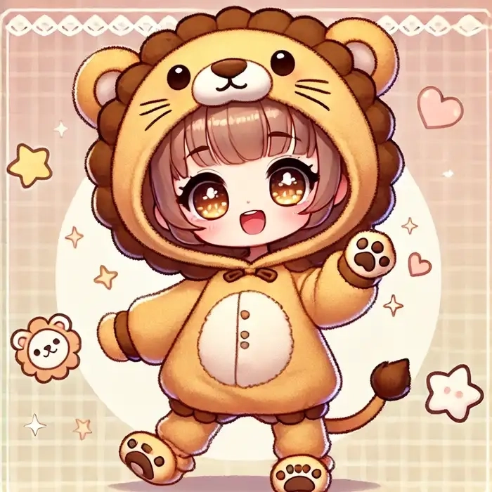 Ảnh cung Sư Tử chibi thần thái hoàng đạo vui nhộn 