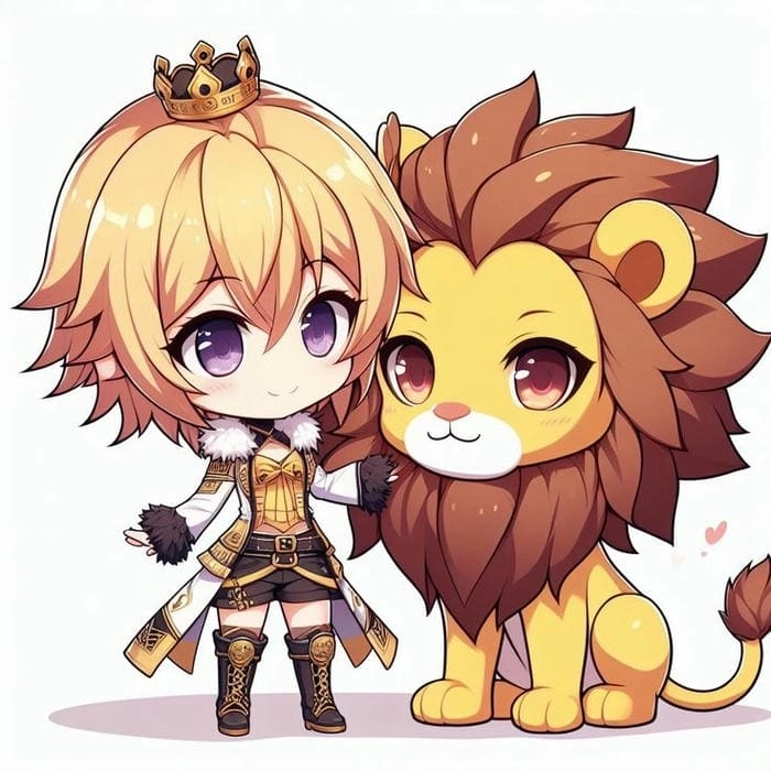 Chibi vẽ sư tử cute nét vẽ ngộ nghĩnh dễ thương 