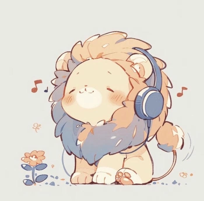 Hình ảnh sư tử chibi nét vẽ ngộ nghĩnh dễ thương 