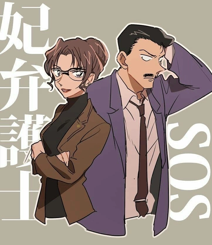 Fanart Mori Kogoro x Eri vừa lãng mạn vừa hài hước