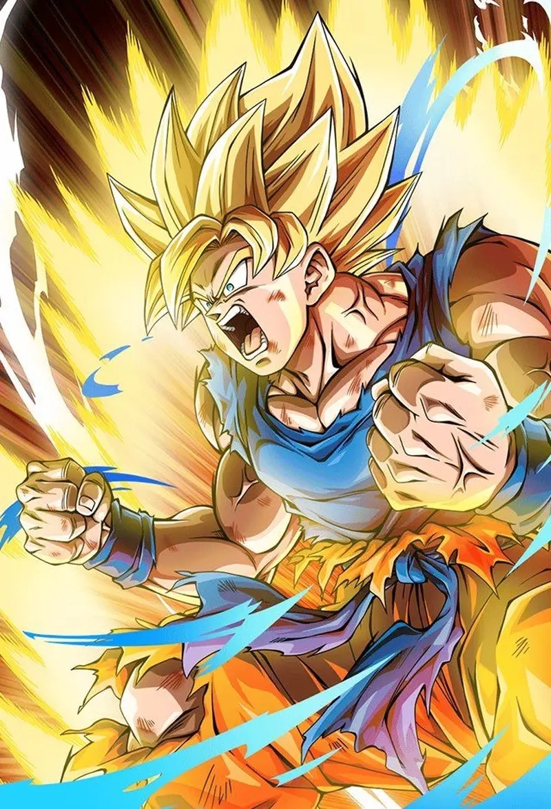 SSJ2 Goku xuất hiện cùng luồng điện mạnh mẽ quanh cơ thể