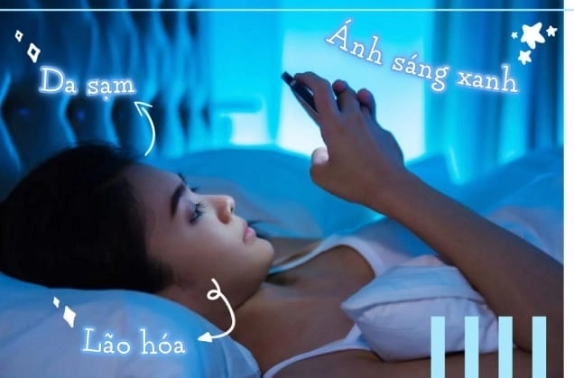  Màn hình điện thoại phát ra ánh sáng xanh gây hại cho mắt.