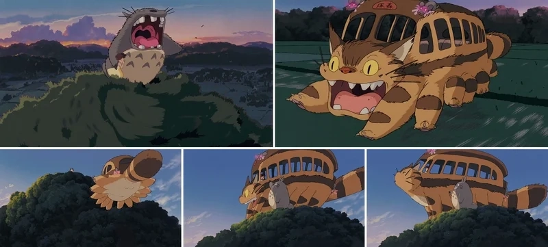 Cat bus Totoro scene cảnh xe buýt mèo xuất hiện ấn tượng trong phim