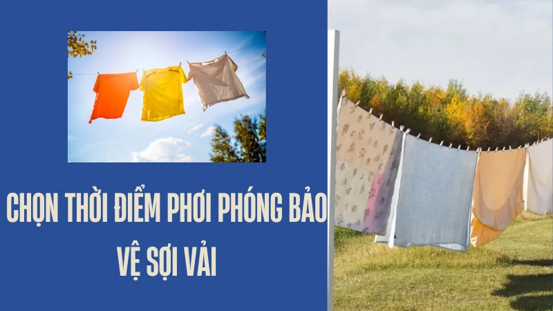 Phơi quần áo dưới ánh nắng buổi sáng giúp diệt khuẩn tự nhiên