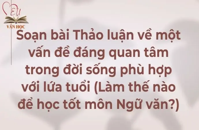 Soạn bài Thảo luận về một vấn đề đáng quan tâm trong đời sống phù hợp với lứa tuổi (Làm thế nào để học tốt môn Ngữ văn?) - Kết nối tri thức Lớp 9