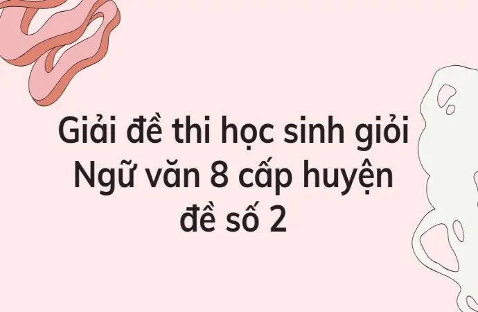Giải đề thi học sinh giỏi Ngữ văn 8 cấp huyện đề số 2