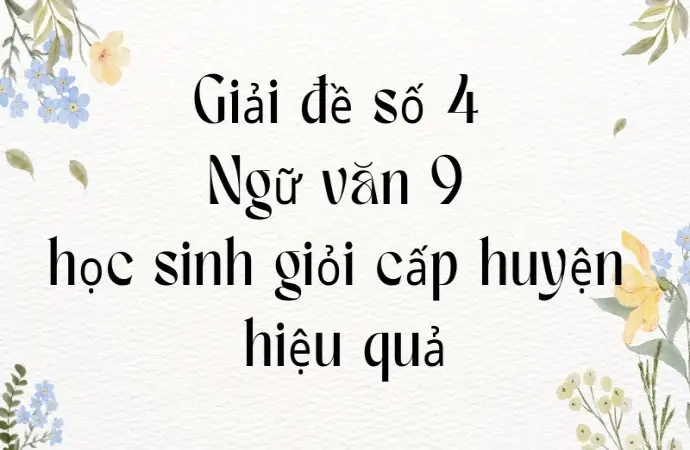 Giải đề số 4 Ngữ văn 9 học sinh giỏi cấp huyện hiệu quả