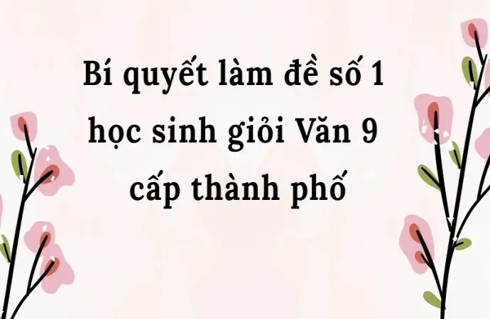 Bí quyết làm đề số 1 học sinh giỏi Văn 9 cấp thành phố