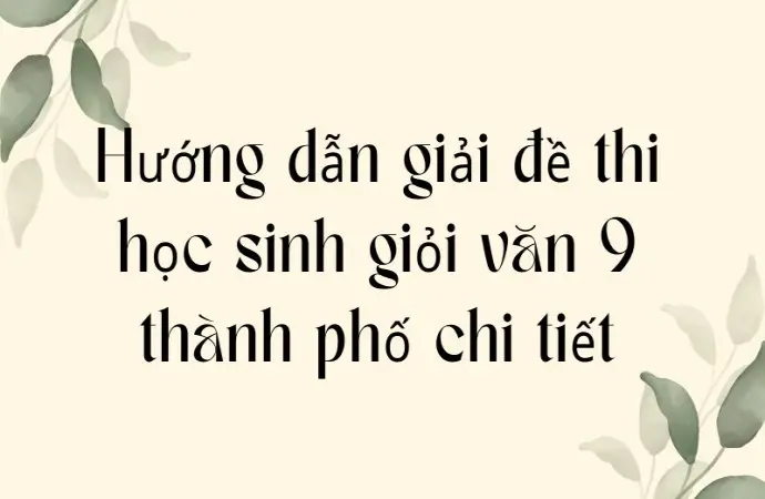 Hướng dẫn giải đề thi học sinh giỏi văn 9 thành phố chi tiết