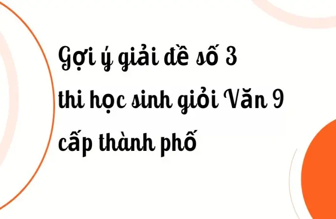 Gợi ý giải đề số 3 thi học sinh giỏi Văn 9 cấp thành phố