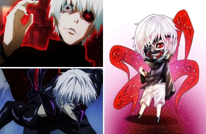 Bộ ảnh Ken Kaneki nổi bật với ánh mắt sắc lạnh và đầy u uất