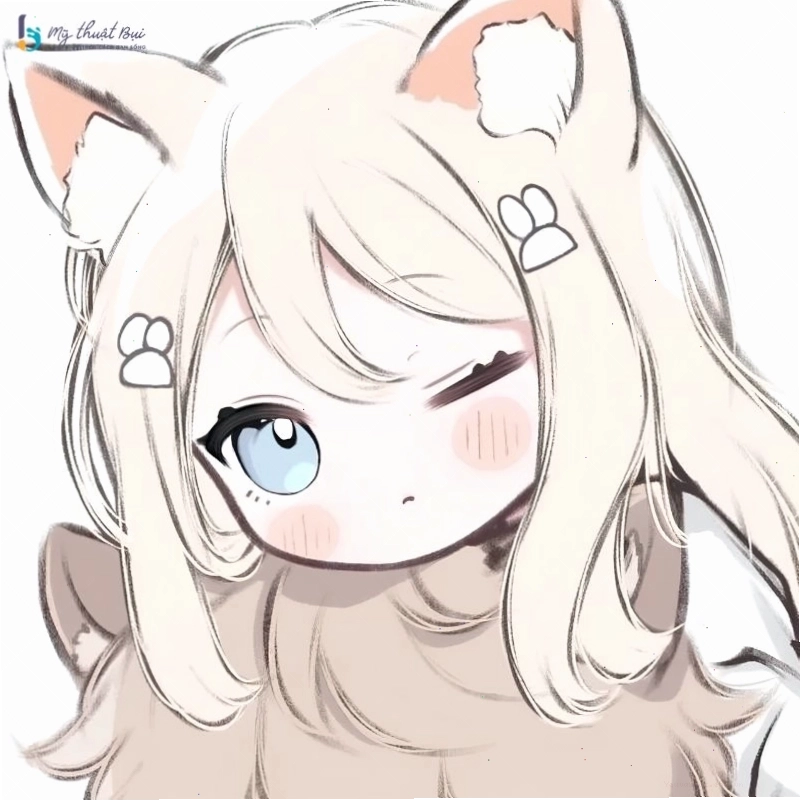 Ảnh chibi nữ cute đang chơi đùa cùng thú cưng