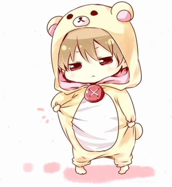 Ảnh đại diện chibi với vẻ ngoài ngộ nghĩnh, cô bé tóc ngắn màu tím và áo len.