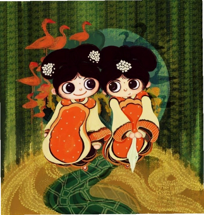 Anime chibi cung Song Tử thể hiện sự nhí nhảnh và hoạt bát