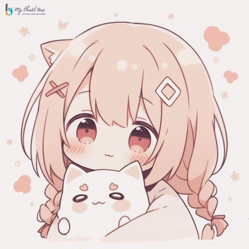 Anime chibi girl với trang phục học sinh dễ thương