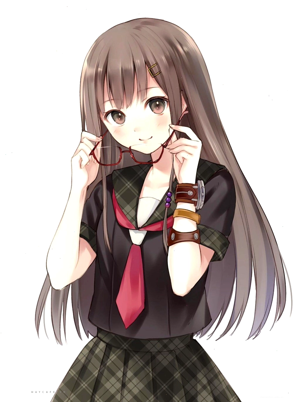 Anime nữ đẹp đeo kính tri thức