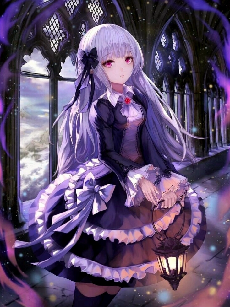 Anime nữ ngầu ăn mặc phong cách Gothic bí ẩn