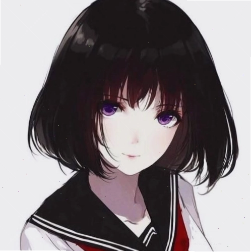 Avatar anime nữ chibi đen trắng