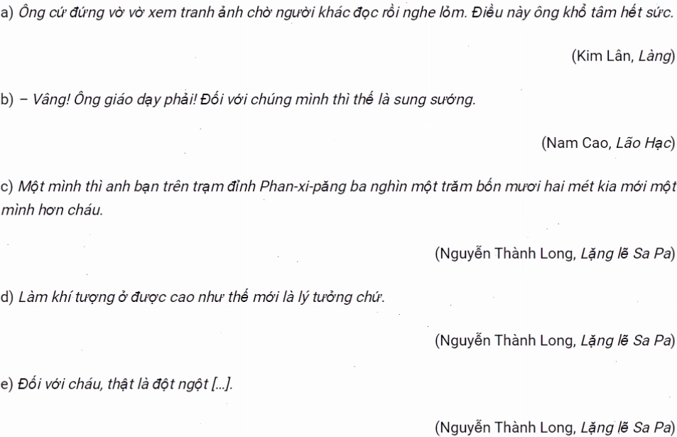 Bài tập nhận biết khởi ngữ