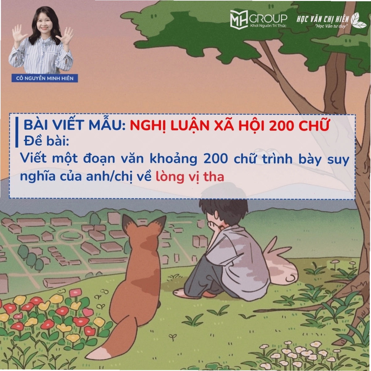 Bài văn mẫu nghị luận xã hội về lòng vị tha