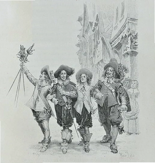 Bìa cuốn tiểu thuyết kinh điển the three musketeers