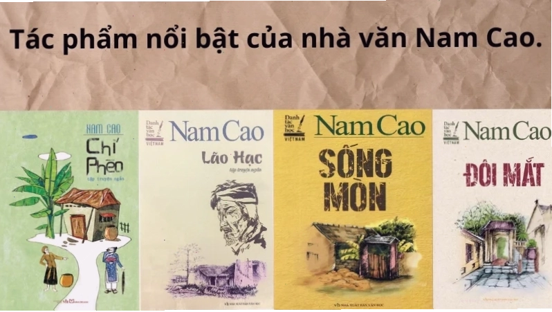 Bìa sách các tác phẩm tiêu biểu của nhà văn Nam Cao