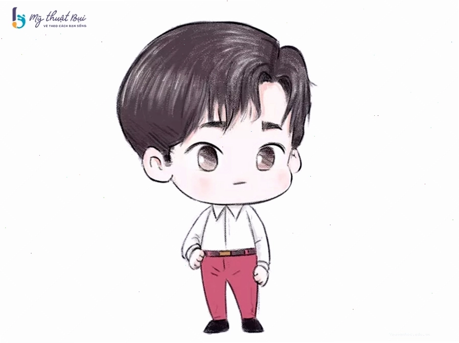 Bức tranh vẽ chibi nam hoàn chỉnh