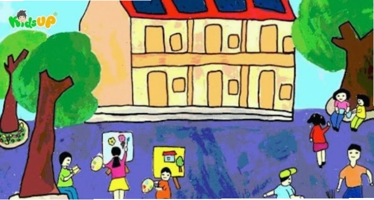 Các em học sinh chăm chú luyện viết trong giờ Tập làm văn