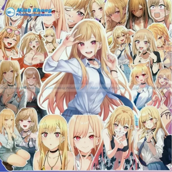 Các mẫu sticker anime trắng đen mang phong cách tối giản