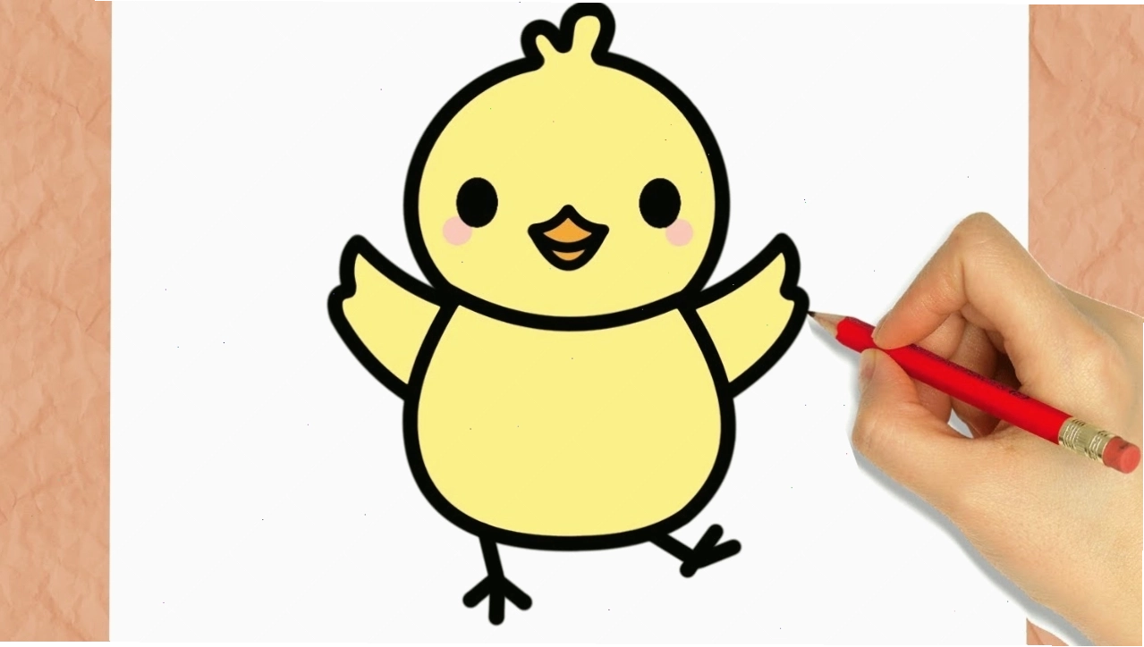 Cách vẽ gà con dễ thương