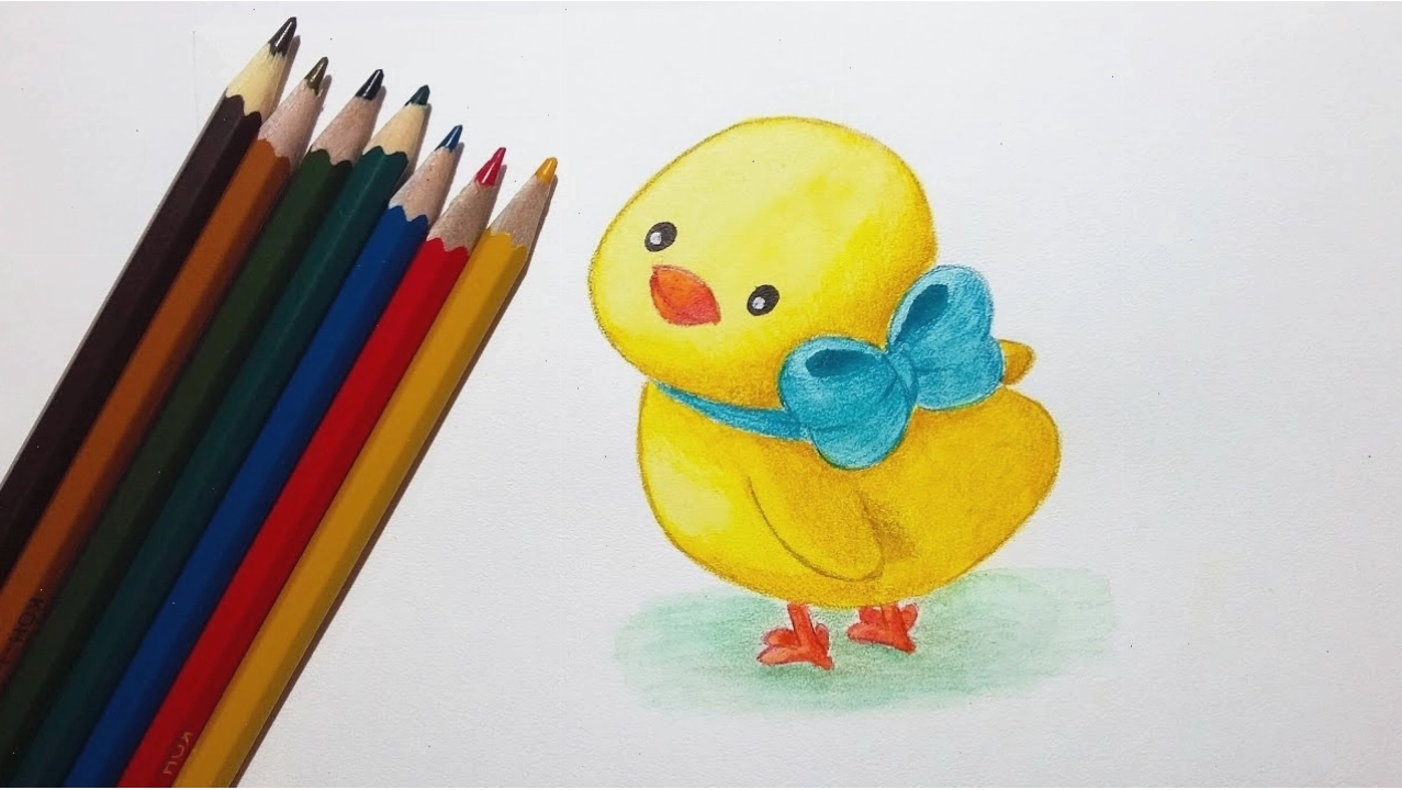 Cách vẽ gà con dễ thương