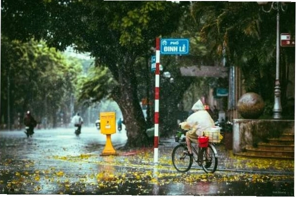 Cảnh sau cơn mưa với cầu vồng rực rỡ