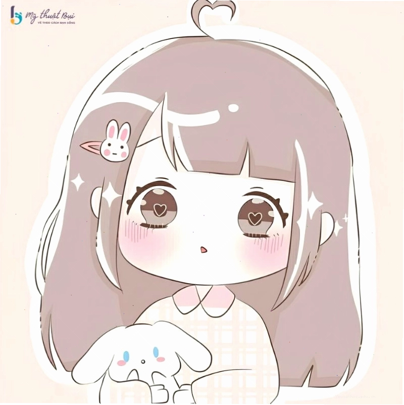 Cặp đôi chibi dễ thương đang nắm tay