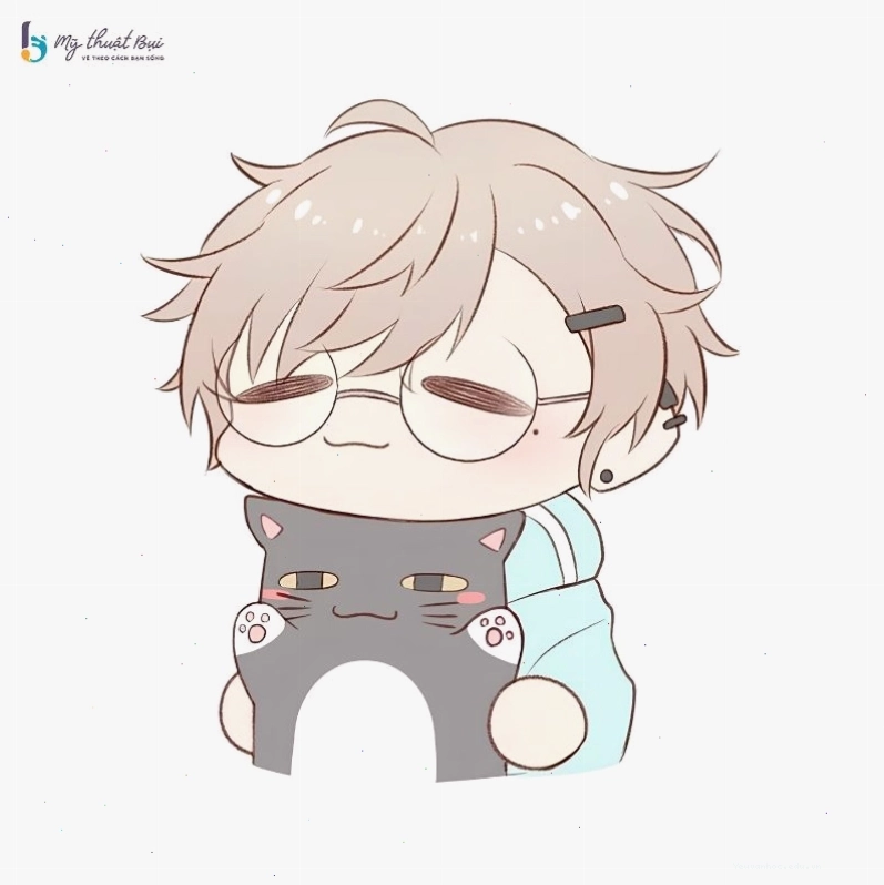 Cậu bé Chibi tinh nghịch đang cười đùa