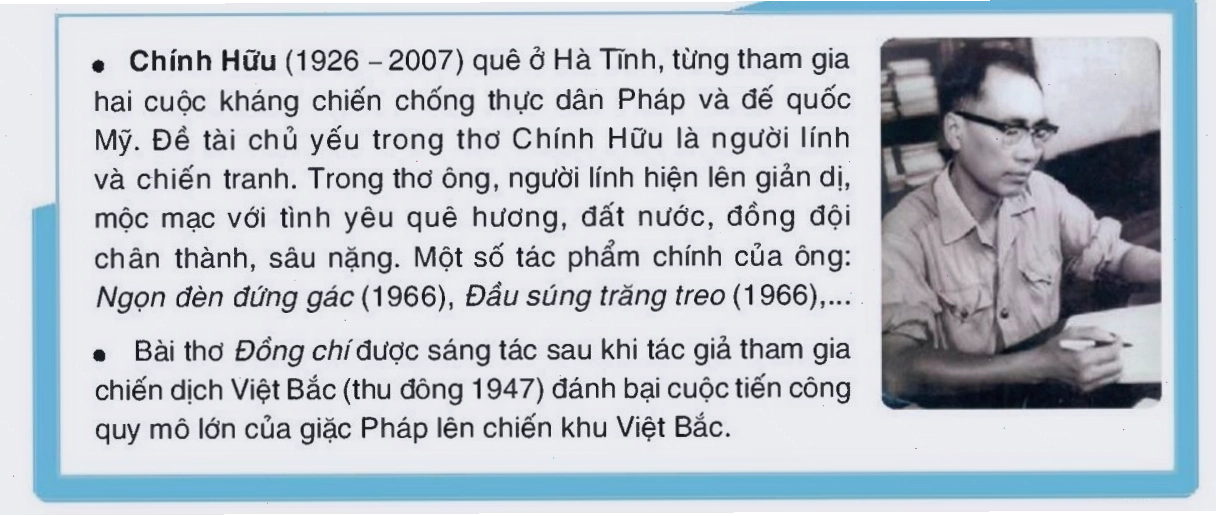 Chân dung nhà thơ Chính Hữu, tác giả bài thơ Đồng chí