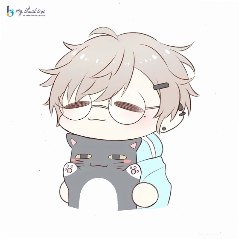 Chàng trai chibi cute với mái tóc vuốt keo ấn tượng