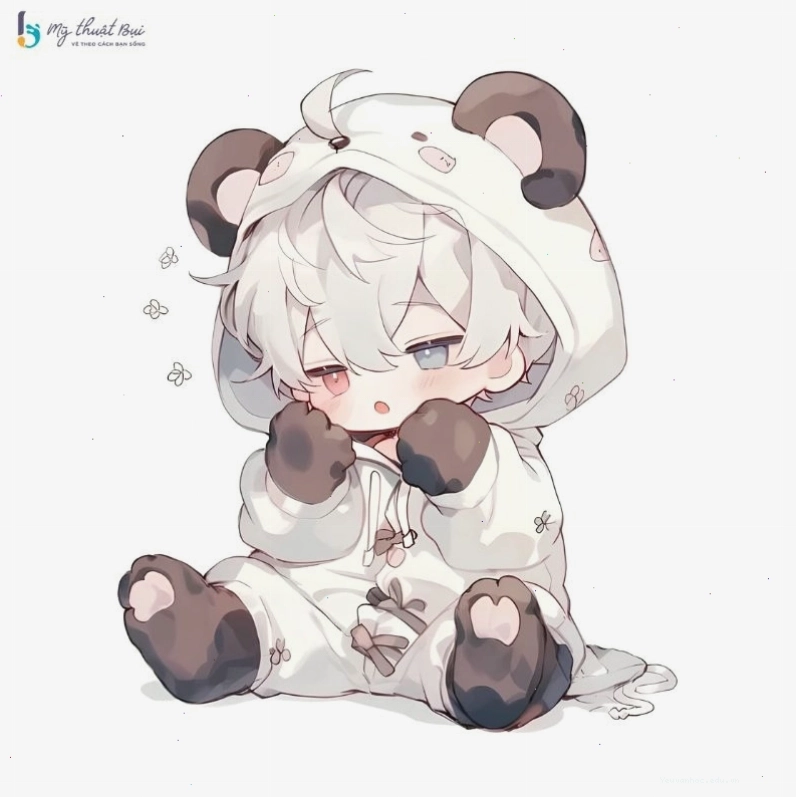 Chàng trai chibi cute với nụ cười thân thiện