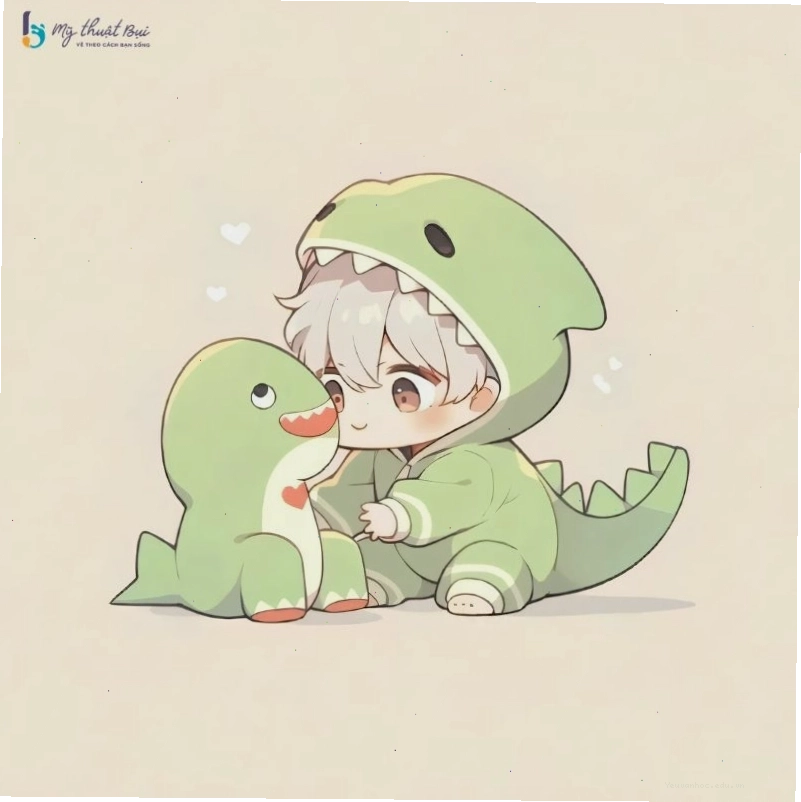 Chàng trai chibi với nụ cười rạng rỡ
