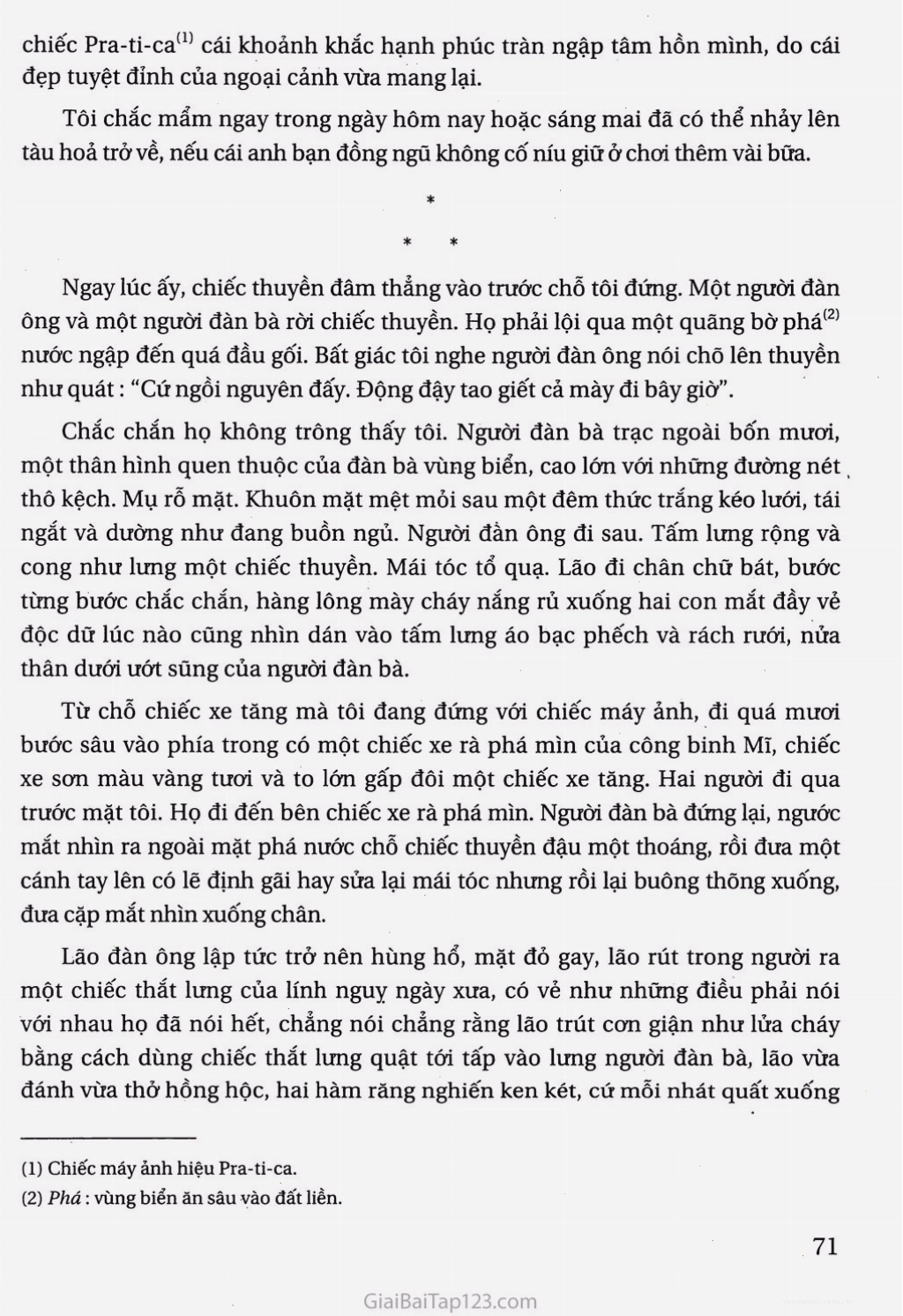 Chi tiết trang ba văn bản chiếc thuyền ngoài xa