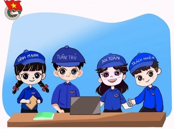Chibi Thanh niên lành mạnh tuân thủ an toàn trách nhiệm