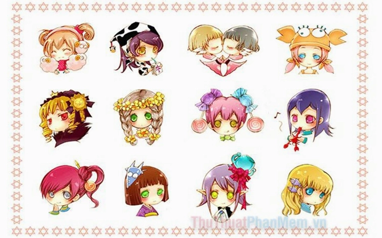 Chiêm ngưỡng 12 cung hoàng đạo anime chibi đáng yêu