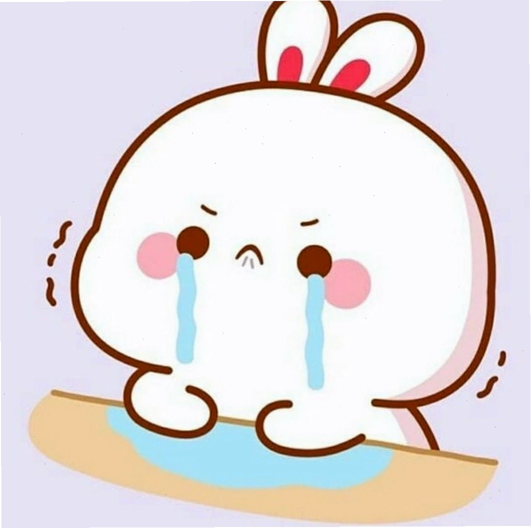 Chú thỏ chibi với biểu cảm ngộ nghĩnh sau khi tô màu