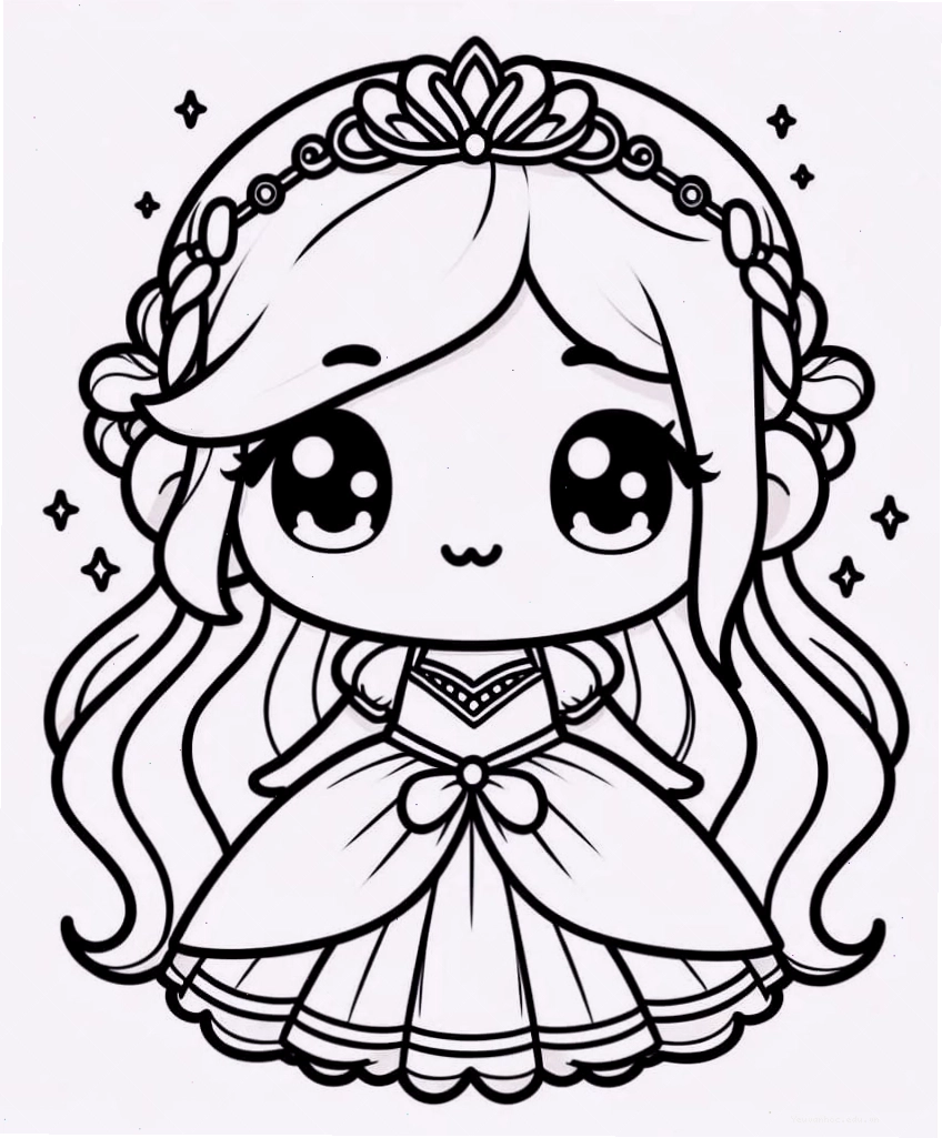 Cô công chúa chibi nhỏ nhắn với nụ cười rạng rỡ