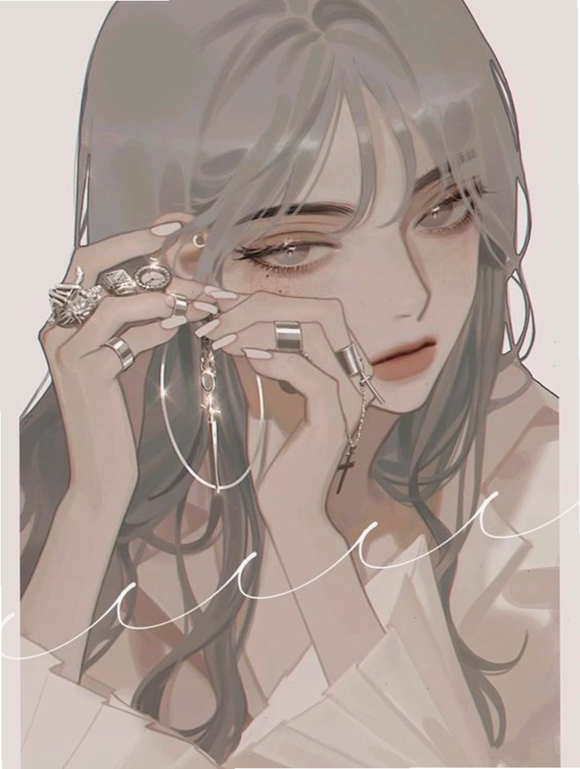 Cô gái anime tóc bạch kim với phong cách lạnh lùng, bí ẩn